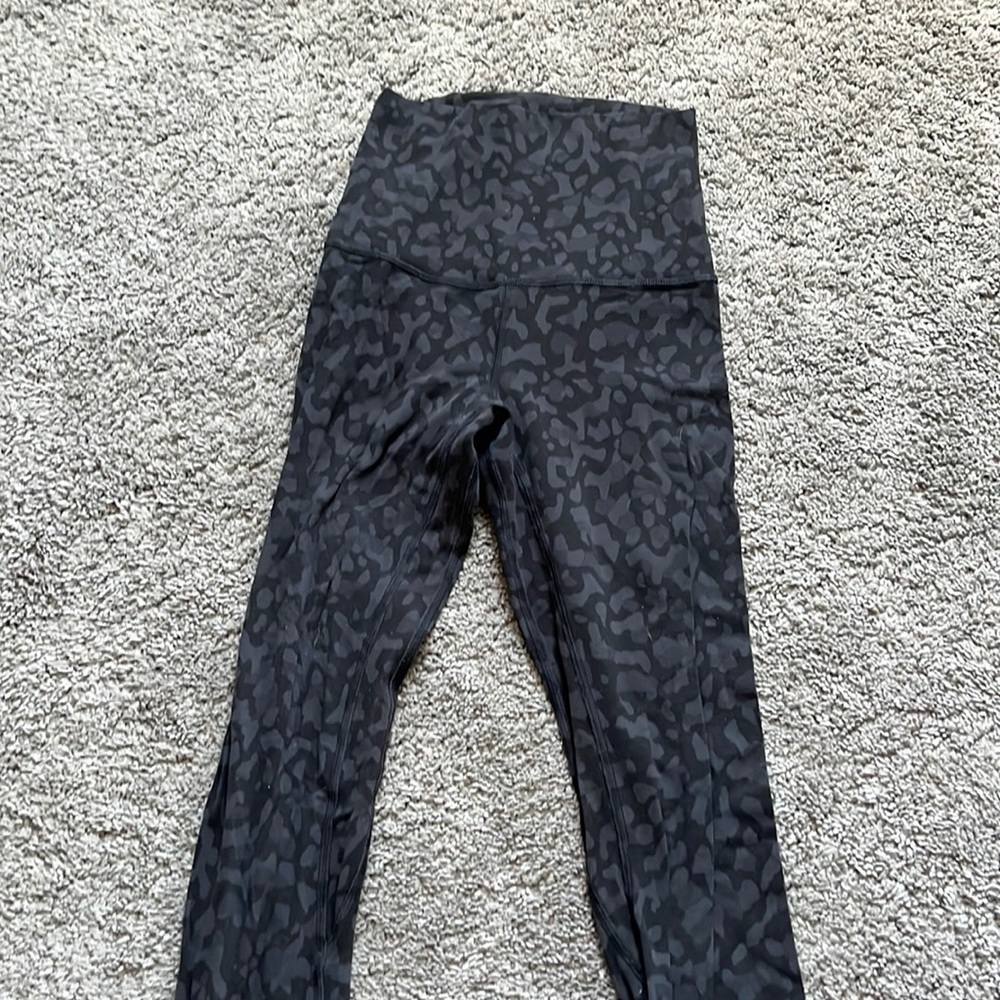 black and grey cheetah lulu leggings